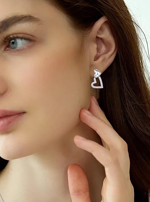 Boucles d'oreilles cœur argent 925 déclaration d'amour Lovans - 2