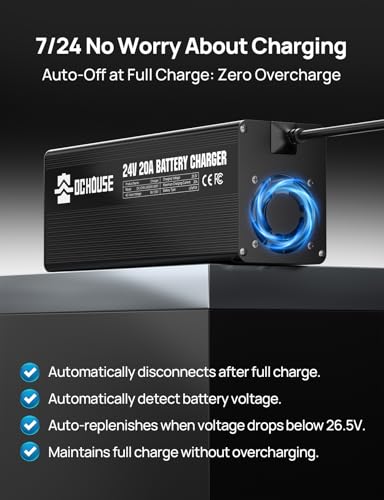 Image of DC HOUSE 24V 20A LiFePO4 Battery Charger 0V Activation for Marine