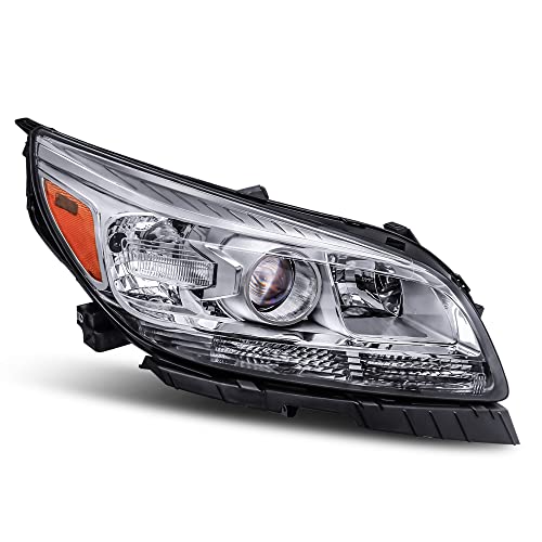 MOSTPLUS - Passenger Headlight Assembly - Compatible with 2013 2014 2015 Chevy Malibu - Chrome Housing Right Side Front Light