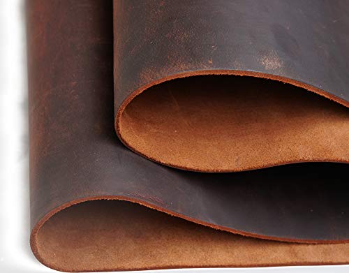 Tooling Leather Square 3.6Mm-4.0Mm (9-10Oz) Thick Finished Full Grain Cow Hide Leather Crafts Tooling Sewing Hobby Workshop Crafting Leather Heavy Weight (Rust Red, 10"X10") #TOP2