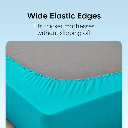 Image of Frido Bamboo Waterproof Mattress Protector for Queen Beds (78 x 60 Inch), Soft Bamboo Terry Comfort, Cooling Breathable & Noiseless Mattress Cover, Fit for Mattresses Up to 10 Inches (Teal Blue)