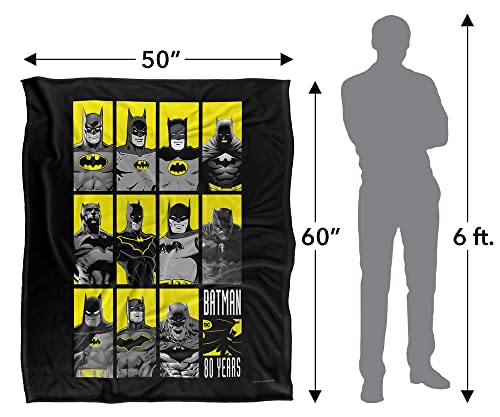 Batman 80 Years Batmen Plaid ultra doux au toucher soyeux – 152 x 127 cm – vue 5