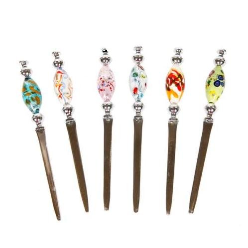 Ouvre-lettre en verre de Murano soufflé à la bouche pour bureau élégant