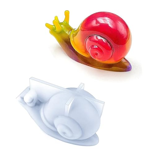 3D Snail Resin Silicone Molds, Cute and Realistic Snail Shape Clay Mold, Used for DIY Modeling Clay, Plaster Crafts, Resin Casting, Home Wall Decoration, Desktop Ornaments