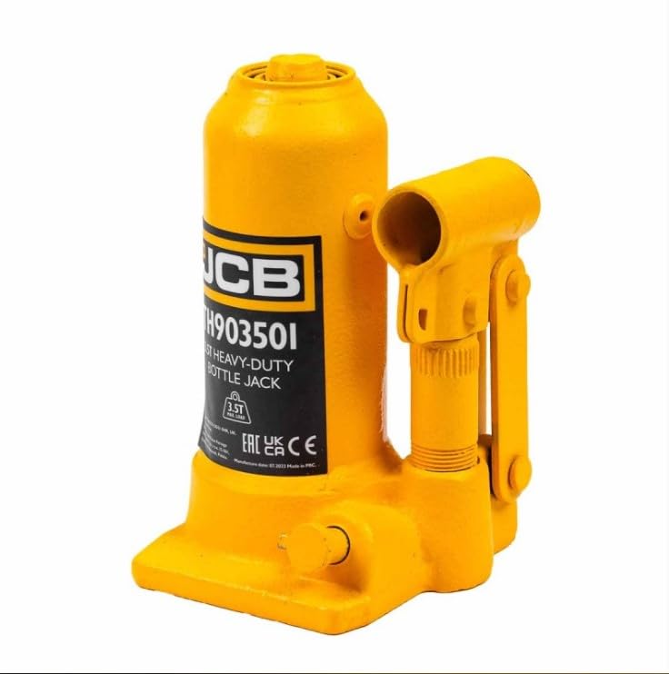 JCB Gato hidráulico de Botella de 3,5 toneladas, elevación máxima de 372 mm, diseño Compacto, fácil de Transportar, diseño Robusto de Placa de Acero