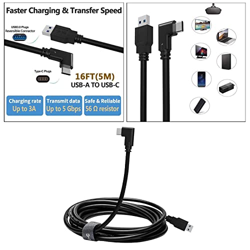 kesoto 5m USB 3.2 Linha de dados Tipo C de Carregamento Rápido de Velocidade para Oculus Quest 2 PC,