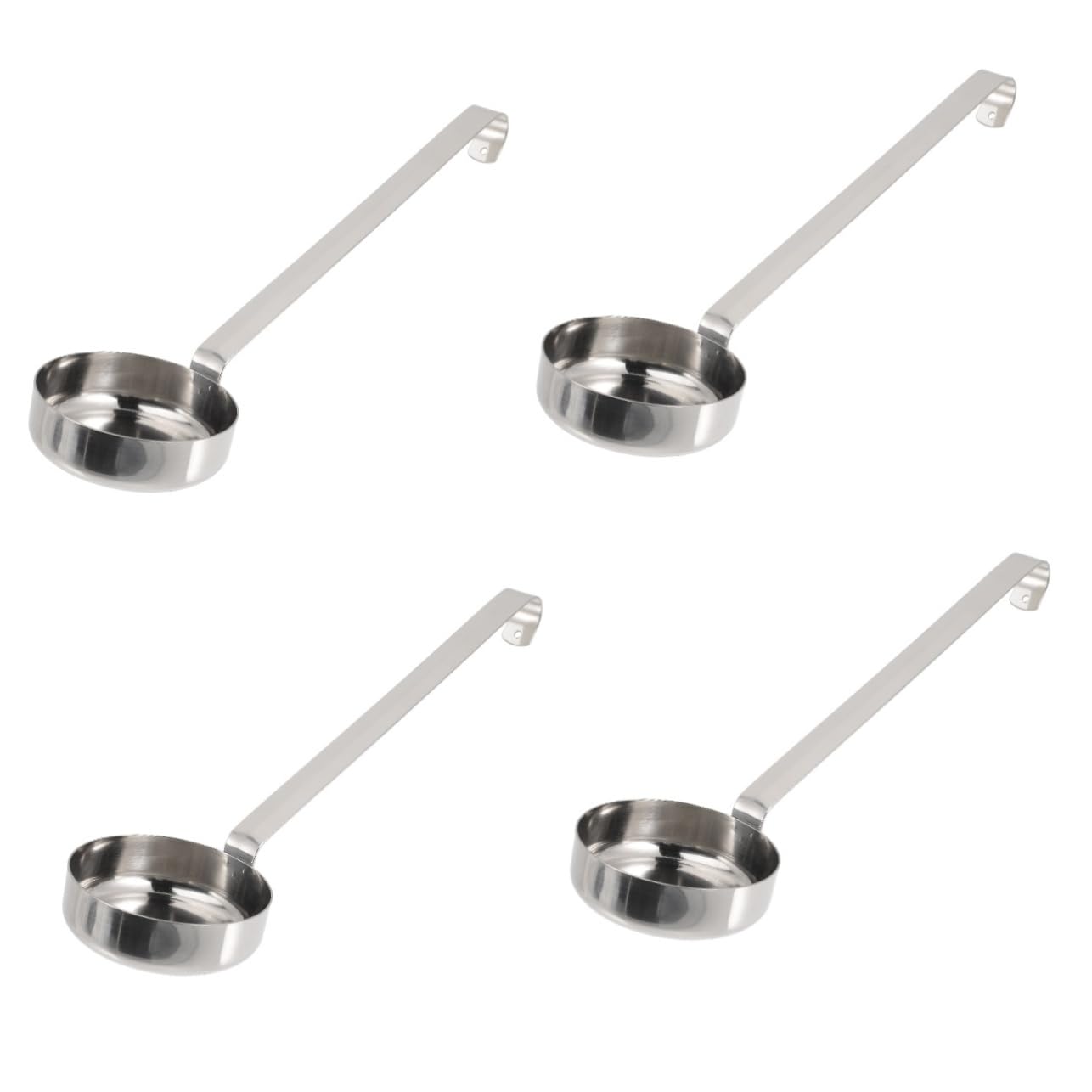 ULTECHNOVO 4 Stück Pizzasoßenlöffel Pizzalöffel Rustikales Messen Servieren Kleine Löffel Schöpfkelle Mit Flachem Boden Pizzapaddel Zum Backen Schöpfkellen Multifunktional