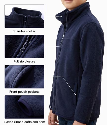 Image of Spring&Gege Youth Solid Full-Zip Polar Fleece Jacket for Children