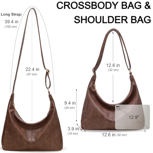 Bolso Hobo para mujer de cuero vegano retro miniatura 6