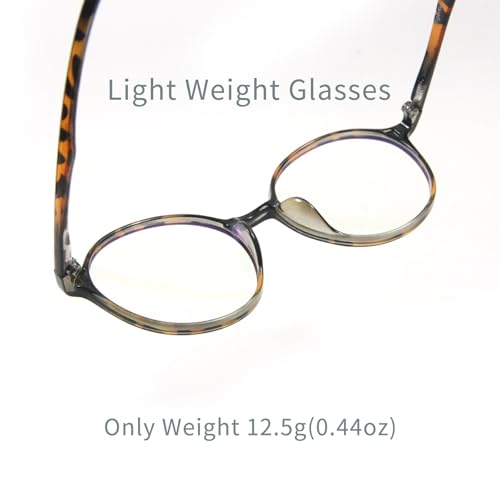 Image of Round Blue Light Glasses for Men and Women - Computer Glasses for Eye Strain - W. Anti-glare Coating - TR90 Frame - 2 Pack