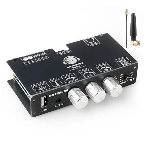 TW100U 100W Mono Bluetooth 5.3 Amplifier Board TPA3116D2 Digital Power Amp Module Support TWS Wireless Pairing AUX/USB/Bluetooth Input DC 12-24V Single Channel Audio Component for DIY Speakers
