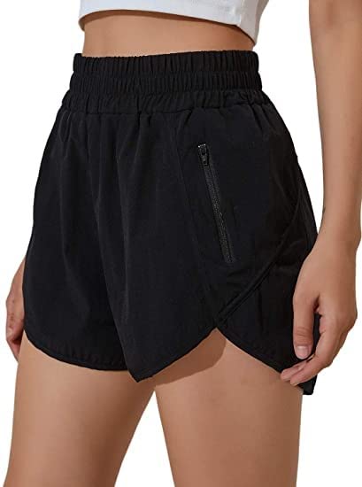 OystersWomen’s Workout Shorts with Zip Pocket Quick-Dry Athletic Shorts