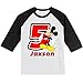 Personalized Mickey Birthday Shirt | Handmade Decorated Shirt | Personalized with Name | Unisex 3/4 Sleeve Raglan T-Shirt | #1146