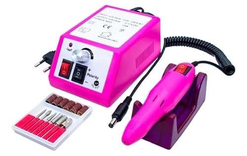 Lixadeira Elétrica Motor Mercedes para Unhas 20.000 RPM, Rosa