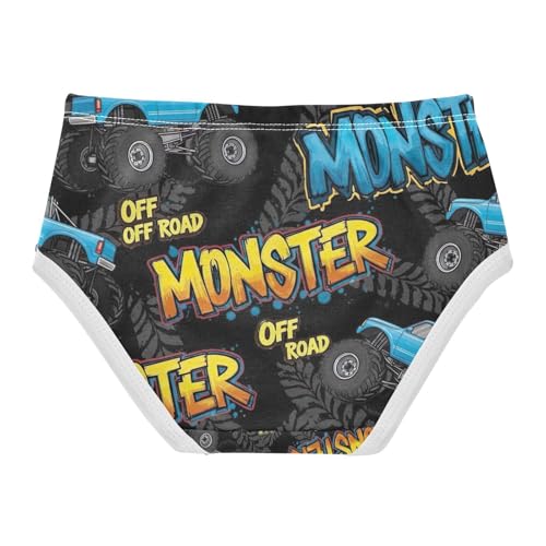 Blue Monster Trucks Cool Toddler Underwear, Panties for Girls, 2T–8 Years2