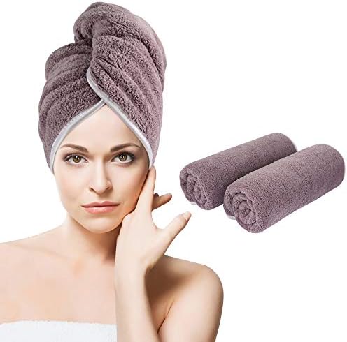 SUNLAND Microfiber Hair Towel, Perfect for Curly, Long & Thick Hair, Super Absorbent, Quick Drying Band, Anti-Hair Dry,20 x 40 Inch (50.8 x 101.6 cm)