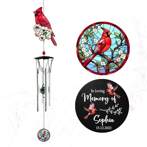 Image of ASTARIN Personalized Wind Chimes Outdoor Large Deep Tone,Large Customized Wind Chimes for Outside Tuned Relaxing Soothing Low Bass,Memorial Windchimes Sympathy for Mom Dad