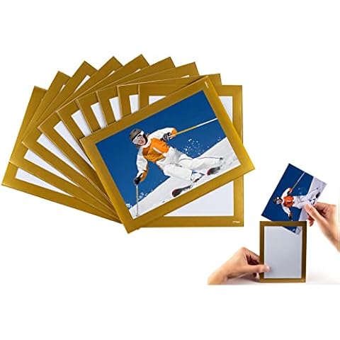 STTMGN Magnetic Picture Frames with Golden Border Cover
