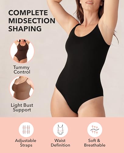 Image of SHAPERMINT Brief & Thong Bodysuit - Tummy Control Seamless Body Shaper, Shapewear for Women Small to Plus Size