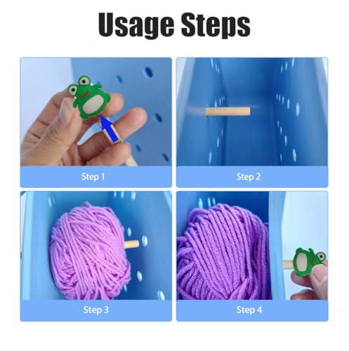 Image of 2 Set Yarn Spinner Compatible with BoggBags, Wooden Rotating Yarn Holder with Silicone Cap,Yarn Holder for Knitting and Crocheting, Gift for Crochet Lovers