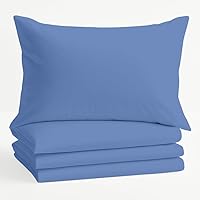 Vista 33 de Comfort Beddings Juego de 4 fundas de almohada estándar, 100% algodón orgánico de 600 hilos, fundas de almohada de algodón rosa rubor, fundas