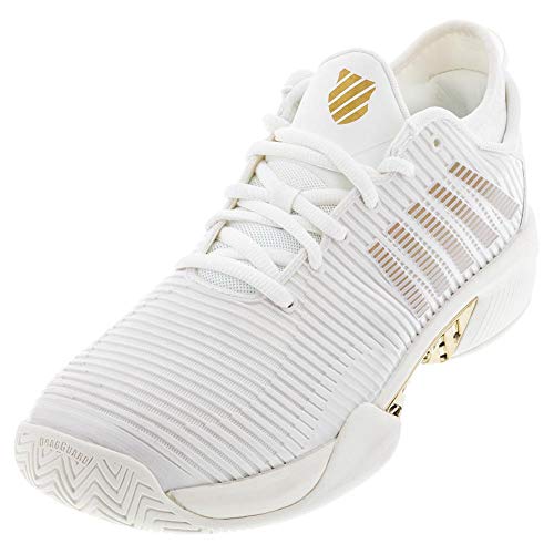 K-Swiss Men`s Hypercourt Supreme Tennis Shoes White Alyssum and Gold (9.5 White Alyssum and Gold)