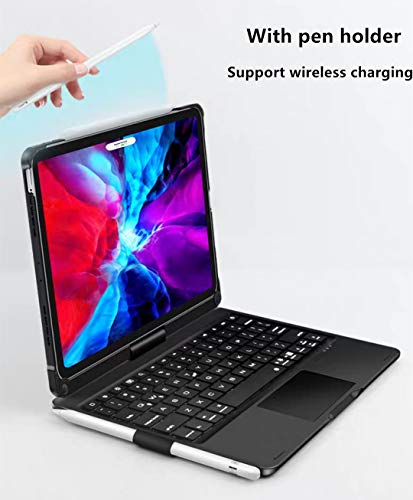 Capa com teclado rotativa 360 touchpad para iPad Air 4 de 10,9 polegadas/iPad Pro 11 polegadas [comp