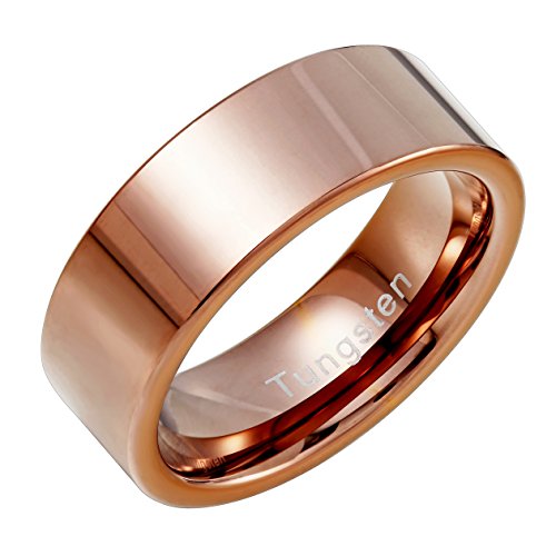 URBAN JEWELRY Plain Solid Tungsten Metal Bronze Engagement Wedding 8 mm Ring Band for Men (12)