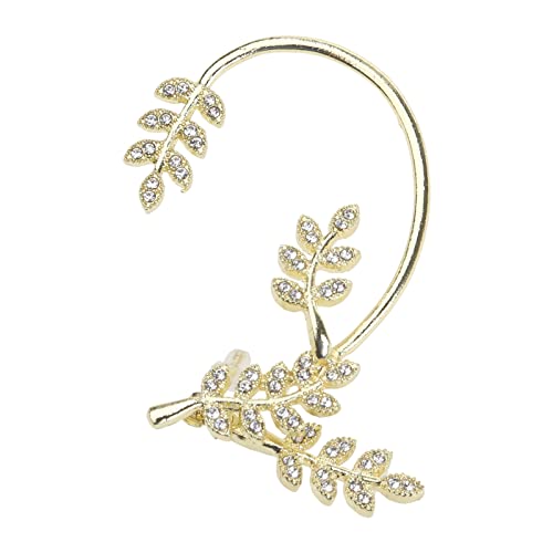 JOERBABU Pendientes con forma de hoja, estilo vintage, con clip para la oreja, para mujeres y niñas, regalos de fiesta, 3*5CM, Metal