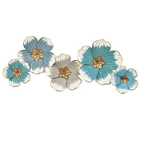 Décoration murale en métal motif floral 126x52,5 cm pour salon