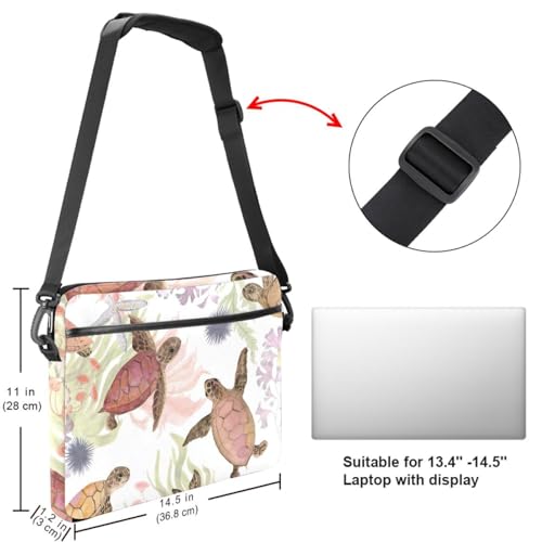 Funda bandolera para portátil de 13.3 pulgadas con asa ergonómica y estampado de algas 6