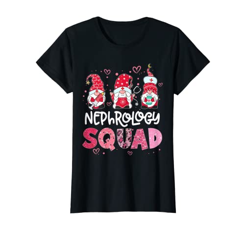 Mujer Escuadrón de Nefrología Gnomies Enfermera Estetoscopio Día de San Valentín Camiseta