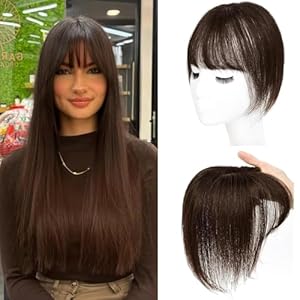 Topf-Haarteil aus 100% Echthaar mit realistischer Kopfhaut - 360° Decke für voluminöses Haar, mit Klammern, Farbe: #2 Dunkelbraun 8 Zoll 20cm