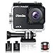Piwoka Action Cam 4K 30fps Impermeabile Subacquea, WiFi Sports Cam Ultra HD 20MP, Action Camera 2.4G Telecomando 170° Grandangolare con 2 Batterie e Kits di Accessori