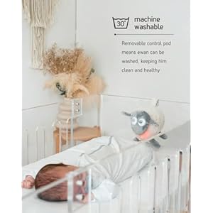 Sweet dreamers rechargeable ewan deluxe gray baby toddler white noise sound machine cry sensor nightlight 10 soothing sounds continuous or timer playback machine washable  urban country home decor