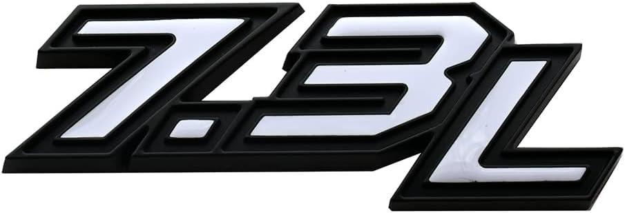 Image of 2pcs New 7.3L Emblems 3D Turbo Diesel Side Badge Nameplate Logo (White)