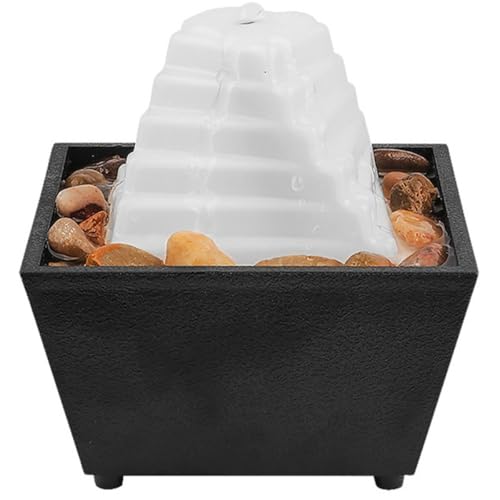 Mini cascada decorativa UTHCLO fuente de mesa para interior con luz LED y estilo zen 2