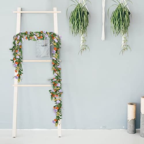 Martine Mall 2 Pack 6Ft Artificial Daisy Vine Artificial Flower Garland Artificial Flower Hanging Ivy Fake Daisy Garland Spring Garland With Mixed Flowers And Green Leaves For Wedding Party Home Decor #TOP4