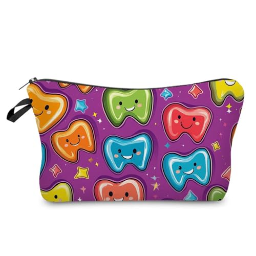 Livel lhood Colorful Cartoon Teeth Small Makeup Zipper Bag