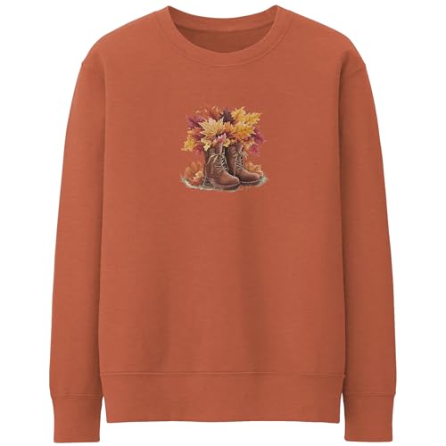 Purple Print House Halloween Boots Sweatshirt For Women Festive Autumn Walks October Ladies Jumper, XXL, Ginger Biscuit