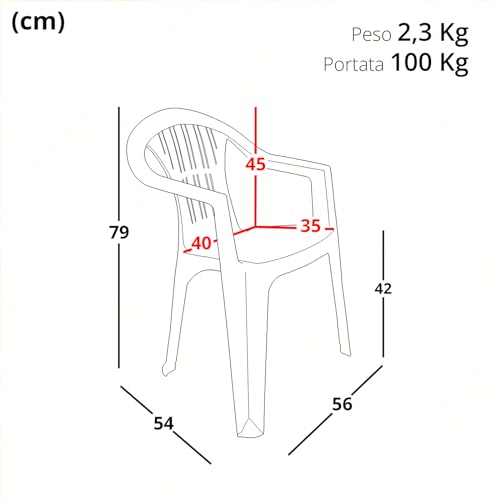 Fauteuil de jardin blanc Sicignano lot de 2 chaises empilables extérieures mat - 4