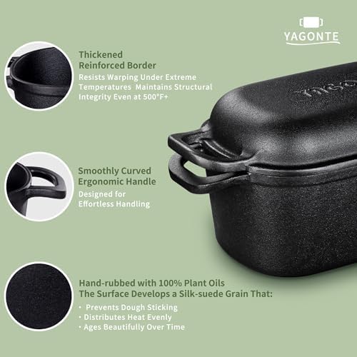 4.6 Quart Oval Dutch Oven for Bread Baking, Bread Oven for Sourdough, Cast Iron Bread Loaf Pan for Homemade Bread - Thumbnail 4