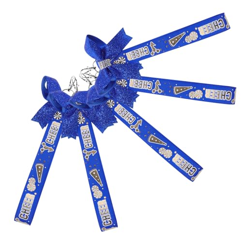 ifundom 5Pcs Cheer Bow Keychain with Dynamic Ribbons Cute Cheerleader Keyring for Portable Key Chain Ornament for Bags and Backpacks Adorable Accessories for