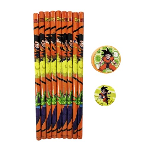 Image of Dragon Ball Z 11 pcs Stationery Set Pencils, Eraser, Sharpener | Study Kit for Boys & Girls | School Gift Set | Return Gift