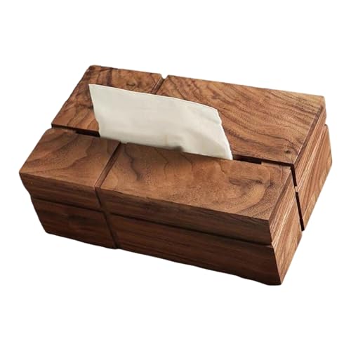 Boîte à mouchoirs multifonction en bois style rustique pour salon