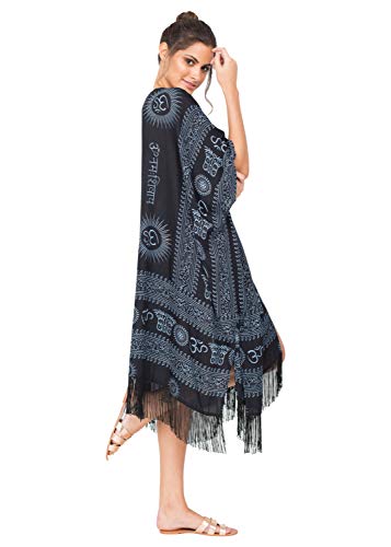 Preisvergleich Produktbild likemary Schwarzer Kimono Kaftan, mit Ohm-Druck