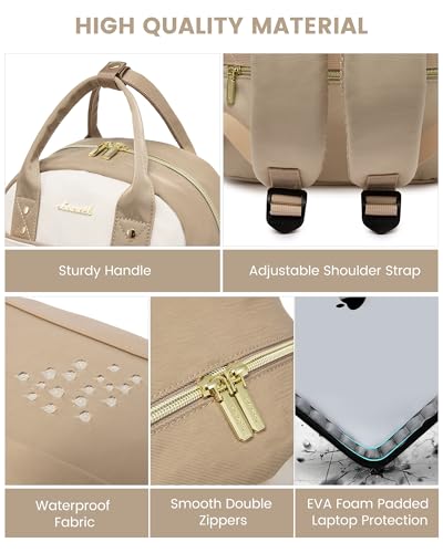 Image of LOVEVOOK Mini Backpack Purse for Women, Small Backpack Bag, Light Weight Stylish Backpack for Daily Travel, Khaki-Beige-Light brown
