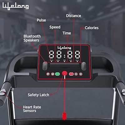 Lifelong FitPro LLTM111 (2.5 HP Peak) Motorized Treadmill for Home with 12 preset Workouts, Bluetooth Speaker (Free Home Installation) Max. User Weight 110kg, Max Speed 14km/hr., 1 Year Manufacturer's Warranty - Image 3