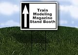 Train Modeling Magazine Stand Booth Black White Up Arrow 1 Single Sided 18x24 in Yard Road Sign w/stand