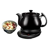 GRIPITHPY Electric Chinese Medicine Pot, Ceramicautomatic Herbal Decoction Pot with Auto-Boil, Intelligent Heat Preservation for Decoction Tea Soup Making (3L, Black)